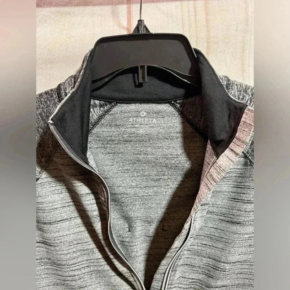 Athleta Women’s Running Wild Half Zip Pullover‎ Heather Grey Black Size Small - Picture 4 of 7